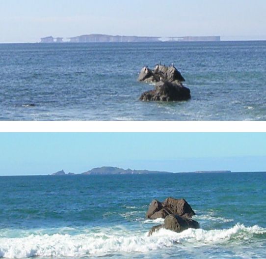 Registro de un espejismo superior en la Bahía de Todos los Santos, B. C., México, bajo la condición de vientos Santa Ana